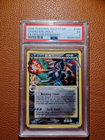 gold star charizard holo ex dragon frontiers psa 5 pokemon disponible aux enchères