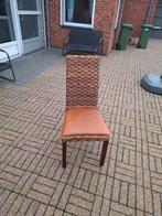 6 rotan stoelen met conjac lederen zit 25 euro per stuk, Antiek en Kunst, Ophalen