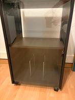 Mooi zwart kastje op wieltjes, Ophalen, Minder dan 50 cm, Modern/ tijdloos, Glas