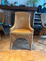 6 rotanstoelen, Huis en Inrichting, Stoelen, Ophalen, Gebruikt, Bruin, Riet of Rotan