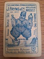 Oude speelkaart Jenever J. Fryns Hasselt, Verzamelen, Ophalen of Verzenden