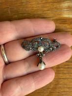 Broche vintage en argent sterling avec perle, Bijoux, Sacs & Beauté, Broches, Enlèvement ou Envoi, Avec perle, Argent, Argent