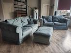Zetel (2 stuks) met poef, Huis en Inrichting, Zetels | Zetels, Ophalen, 150 tot 200 cm, 75 tot 100 cm, Rechte bank