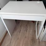 Bureau blanc IKEA MICKE avec tiroir - en bon état, Maison & Meubles, Bureaux, Enlèvement, Utilisé, Bureau