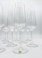 Val St Lambert - Set van 10 gesigneerde kristallen fluiten -, Antiek en Kunst, Ophalen