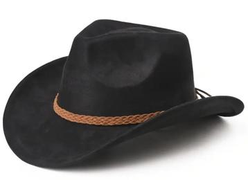 2 Cowboyhoeden zwart en Met Riem Nieuw)  beschikbaar voor biedingen