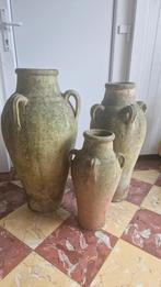 3 oude terracotta Tuin vazen, Tuin en Terras, Ophalen, Gebruikt