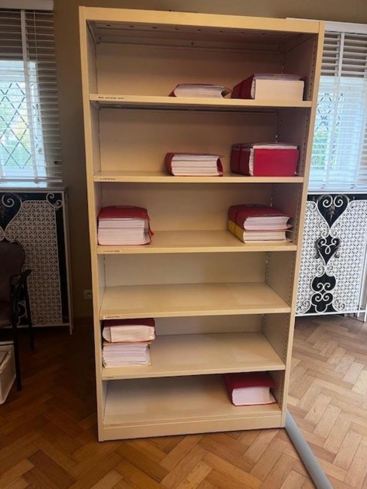 rekken, Huis en Inrichting, Kasten | Boekenkasten, Gebruikt, 50 tot 100 cm, 200 cm of meer, 25 tot 50 cm, Met plank(en), Metaal