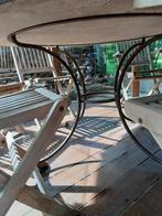 tuintafel provence, 140 cm, 8 persoons, inlegwerk, Tuin en Terras, Tuintafels, Ophalen of Verzenden, Zo goed als nieuw, Rond, Overige materialen