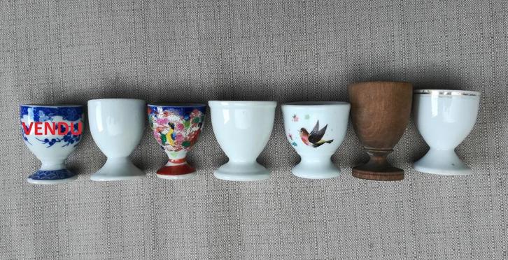 Lot de 6 coquetiers différents et anciens, Diversen, Overige Diversen, Zo goed als nieuw, Ophalen