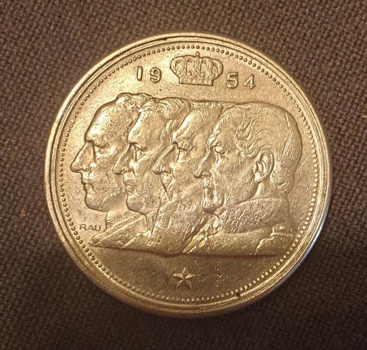 100 francs - 4 rois type dynastie en Français 1954, Postzegels en Munten, Munten | België, Losse munt, Zilver, Zilver, Ophalen of Verzenden