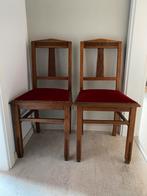 Antieke stoelen met rood velours stof 2 stuks, Antiek en Kunst, Ophalen