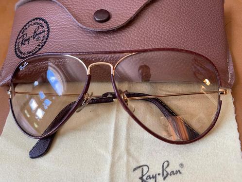 Vintage B&L Ray-Ban Aviator Leather 58 mm zonnebril A32, Handtassen en Accessoires, Zonnebrillen en Brillen | Dames, Zo goed als nieuw