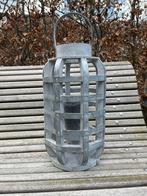 Lantaarn / windlicht landelijke stijl, Huis en Inrichting, Gebruikt, 25 tot 50 cm, Ophalen of Verzenden, Grijs