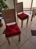 Eetkamer stoelen 6 stoelen teak met kussen., Ophalen, Zo goed als nieuw