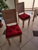 Eetkamer stoelen 6 stoelen teak met kussen., Comme neuf, Enlèvement ou Envoi