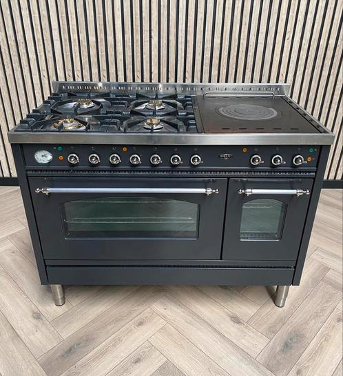 Prachtig Fornuis Boretti 120 cm Gas + Coup de Feu, Elektronische apparatuur, Fornuizen, Zo goed als nieuw, Vrijstaand, Gas, 5 kookzones of meer