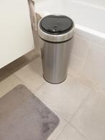 Ronde vuilbak voor in de keuken of badkamer, Inox, 40 liter of meer, Gebruikt, 50 tot 75 cm