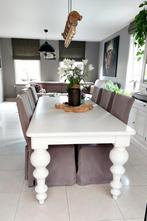 Mooie landelijke duurzame tafel met 6 stoelen , zie foto's, Ophalen, Zo goed als nieuw