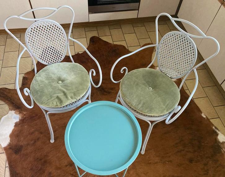 Terrasmeubels, Tuin en Terras, Tuinsets en Loungesets, Gebruikt, Tuinset, Overige materialen, 2 zitplaatsen, Bijzettafel, Ophalen