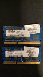 Elpida 2x 2GB 2Rx8 PC3-10600S-9-10-F1 (DDR3, 1333MHz), Computers en Software, RAM geheugen, DDR3, Ophalen of Verzenden, Zo goed als nieuw