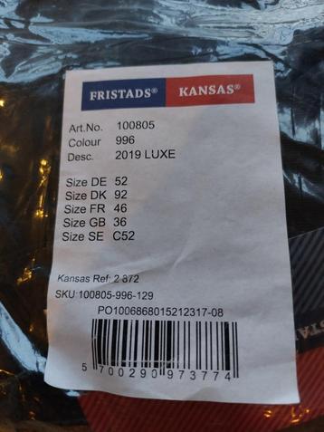 Fristads Icon 100805 2019 LUXE broek zwart grijs nieuw mt52 beschikbaar voor biedingen