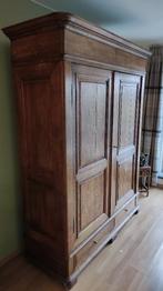 Louis Philippe volledig eikenhouten kledingkast, Antiek en Kunst, Antiek | Meubels | Kasten, Ophalen