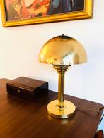Bauhaus/Art Decó van WSB, vintage messing paddenstoellamp, Ophalen, Zo goed als nieuw, Art deco bauhaus, Minder dan 50 cm