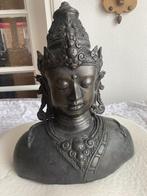 Unieke Devi Tara Buste Hindoe Bronzen MoederGodin Tara 39 cm, Ophalen of Verzenden, Brons