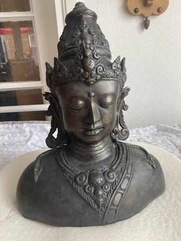 Unieke Devi Tara Buste Hindoe Bronzen MoederGodin Tara 39 cm