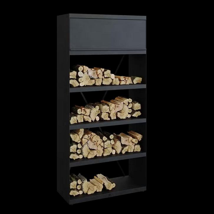 Nieuwe Ofyr Woodstorage Black 100 Houtopslag, Tuin en Terras, Houtskoolbarbecues, Nieuw, Ophalen