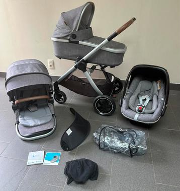 Maxi-Cosi Adorra Kinderwagen 3 in 1 - Nomad Grey, Enlèvement, Maxi-Cosi, Protection de pluie