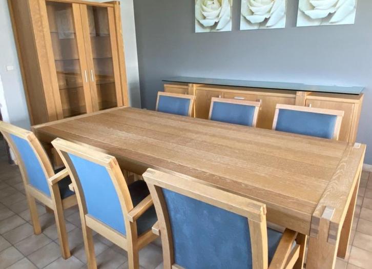Complete eetkamer modern eik, Huis en Inrichting, Complete eetkamers, Zo goed als nieuw, Ophalen