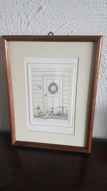 Originele ets getekend Michel Gruyters 2 beschikbaar voor biedingen