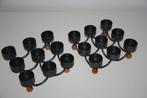 set van 2 metalen vierkanten kaarsenhouders theelichtjes, Huis en Inrichting, Woonaccessoires | Kandelaars en Kaarsen, Ophalen of Verzenden