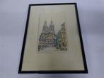 A5244 Týnkerk, Praagse 14e eeuw [Schilderij], Antiek en Kunst, Ophalen of Verzenden