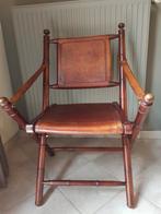 Vintage lederen officiersstoel - Faux bamboo style, Ophalen