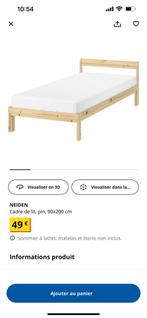 Cadre de Lit ikea 90x200cm neuf dans l’emballage, Maison & Meubles, Chambre à coucher | Lits, Neuf, 90 cm, Une personne, Enlèvement