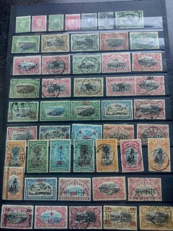 T14) joli lot de timbres anciens (Congo belge + Ruanda), Enlèvement ou Envoi