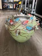 Vaas ‘des pots‘ met vogels, Huis en Inrichting, Steen, Overige kleuren, Ophalen of Verzenden, Zo goed als nieuw
