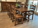 Complete eiken eetkamer, Huis en Inrichting, Ophalen, Zo goed als nieuw, 6 tot 8 stoelen