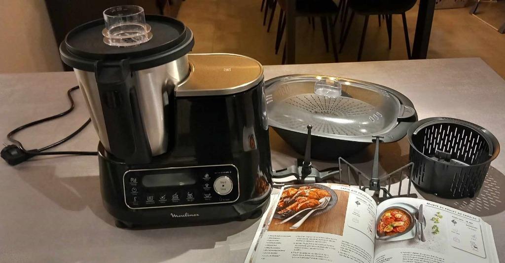 Robot cuiseur MOULINEX Clickchef noir HF456810 + cuiseur vapeur