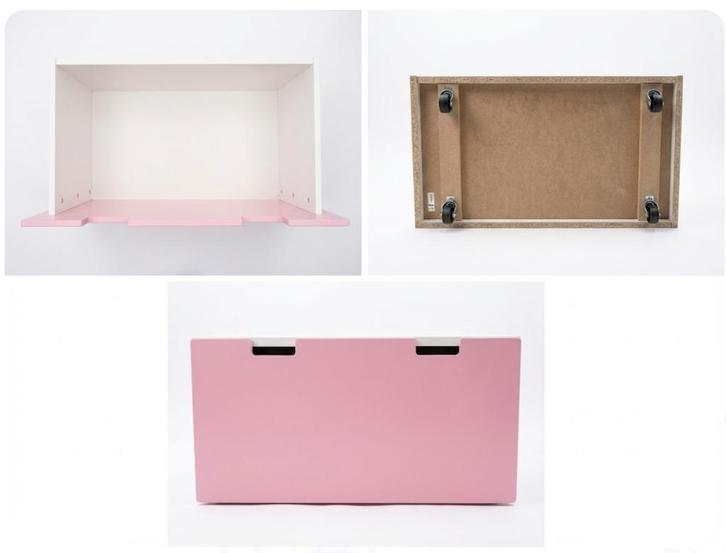 IKEA STUVA / MÅLAD Speelgoedkist  - Roze - Verrijdbaar, Kinderen en Baby's, Speelgoed | Duplo en Lego, Gebruikt, Ophalen