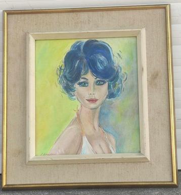 aquarelle femme signe j bradfer beschikbaar voor biedingen