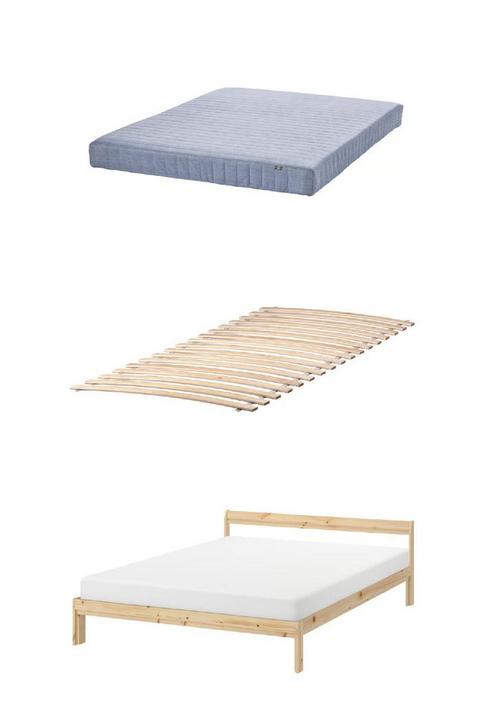 IKEA Double Bed Set (140x200), Huis en Inrichting, Slaapkamer | Matrassen en Bedbodems, Zo goed als nieuw, Ophalen