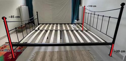 Cadre de lit en métal - IKEA 160x200, Huis en Inrichting, Slaapkamer | Bedden, Gebruikt, Tweepersoons, 160 cm, 200 cm, Metaal