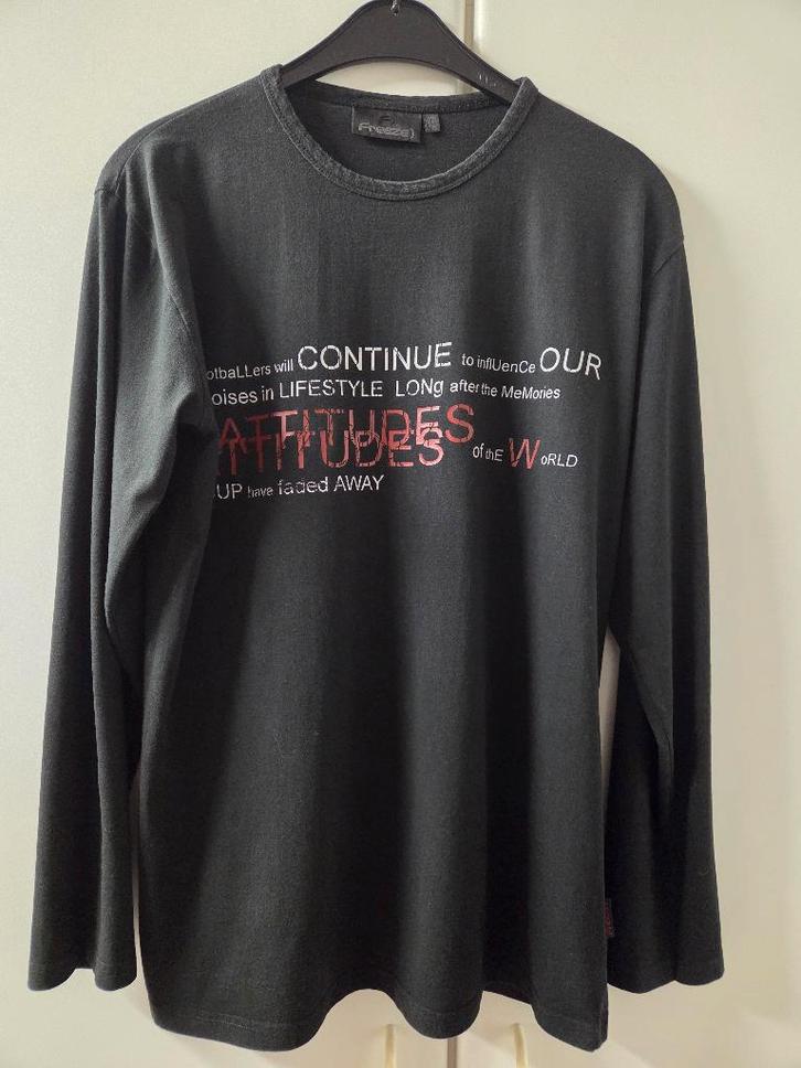 Zwarte T-shirt met print en lange mouwen van Freeze, M, Kleding | Heren, T-shirts, Zo goed als nieuw, Zwart, Ophalen of Verzenden