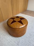 Vintage Leren Poef, Ophalen of Verzenden, Zo goed als nieuw