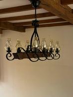 Rustieken hanglamp - hout en smeedijzer, Ophalen, Zo goed als nieuw, Hout