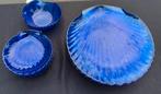 10 Assiettes bleues en verre en forme de coquillage bleue, Enlèvement
